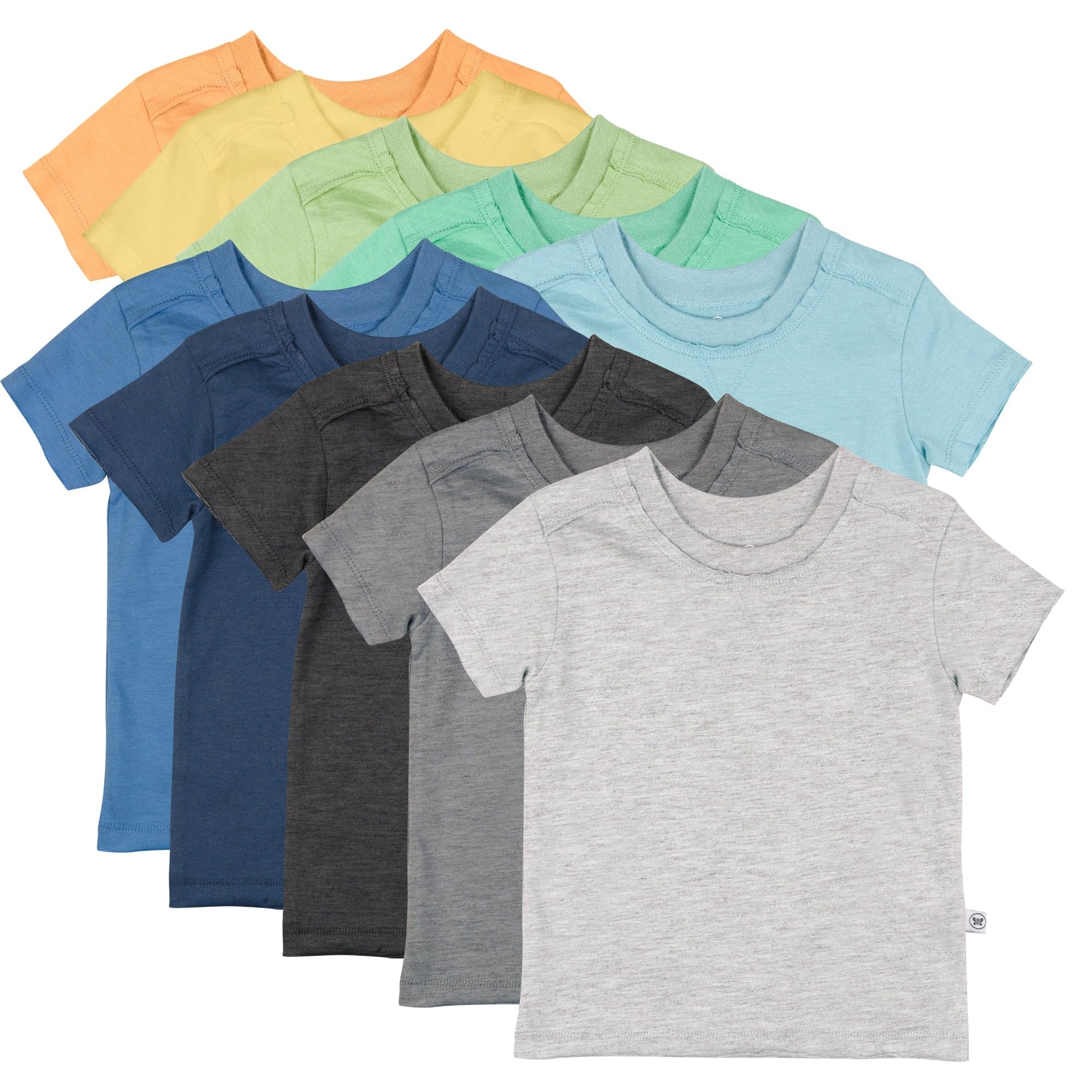 HonestBaby Multipacks de Camisetas de Manga Corta de algodón orgánico Camisas para bebés y niños pequeños Bebé-Niñas