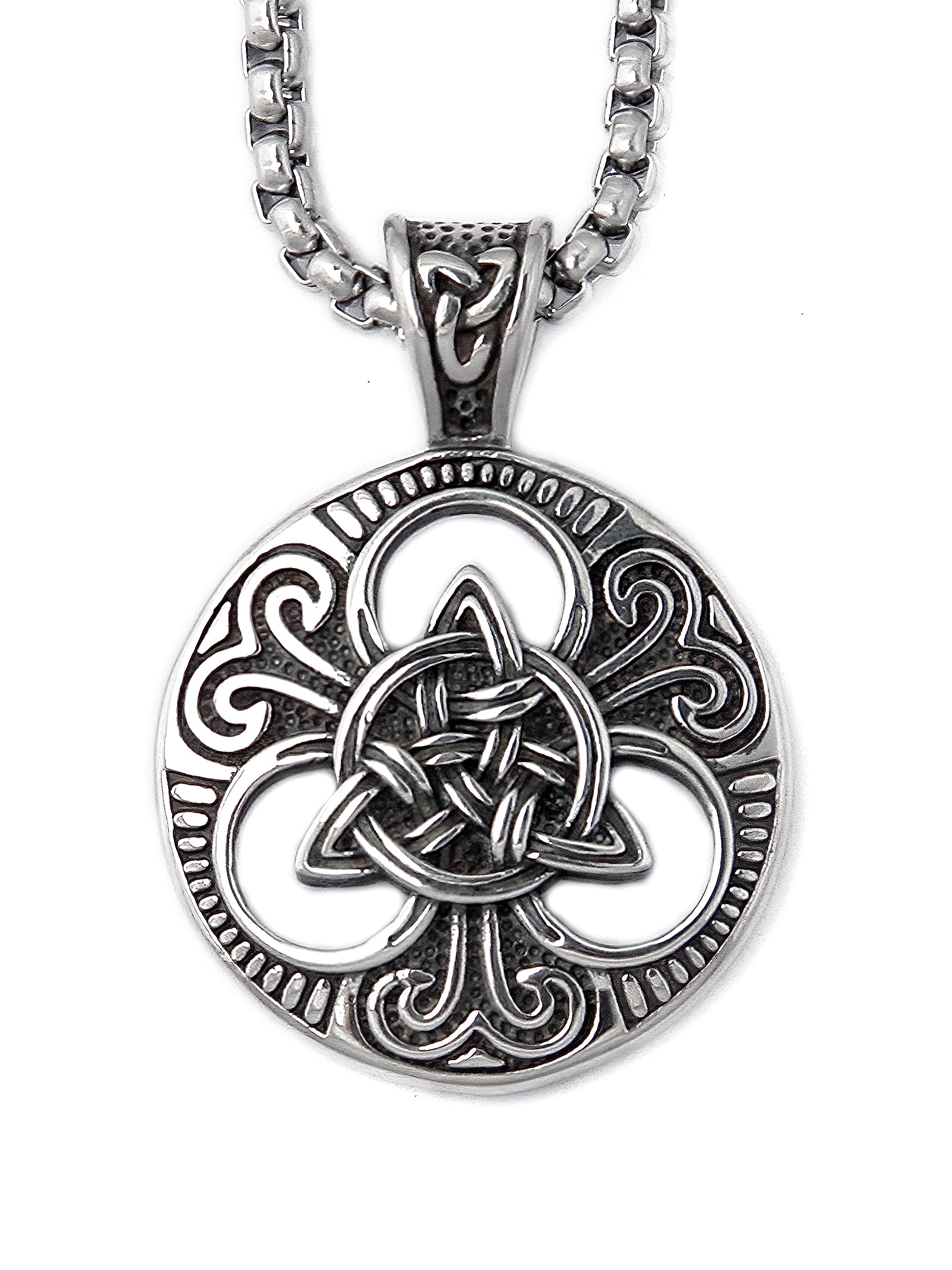 Sponsored Ad - HAQUIL Triquetra Necklace, Celtic Knot Triquetra Pendant, Celtic Jewelry Gift for Men and Women