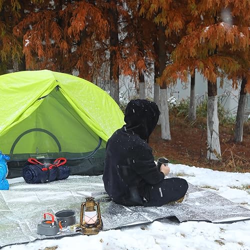 Miniatura 8 de RedSwing Paquete de 2 lonas térmicas de emergencia resistentes e impermeables, manta de supervivencia aislada para campamento al aire libre,