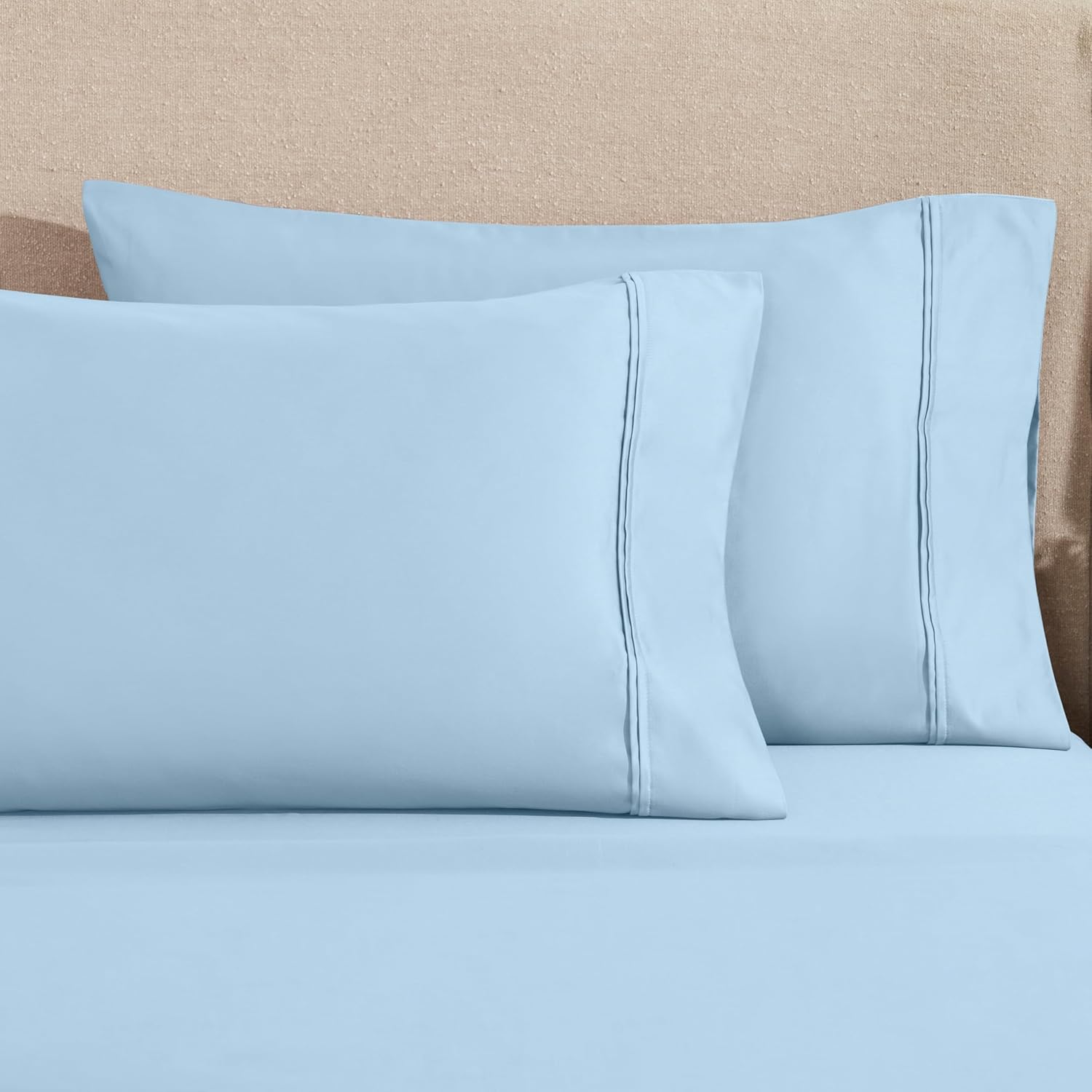 Superior 100% Egyptian Cotton 1200 Thread Count Pillowcases, Set of 2 Pillow Cases, Modern Luxury Pillow Case Cover, Comfort Basics, Bedding Essentials, Bed Accents, 2 Pack - King Size, Navy Blue