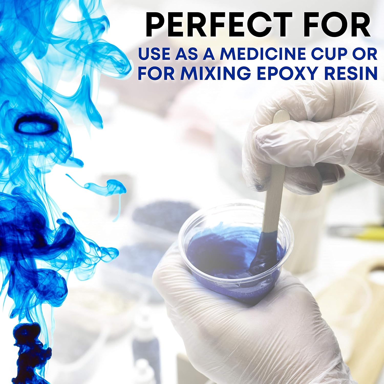 [1000 Pack - 1oz] Epoxy Resin Mixing/Medicine Cups with 200 Bonus Mixing Sticks - 1 Ounce Graduated Plastic Cups (10 Sleeves) - EpoxyStix