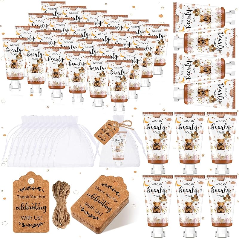 Kit com 48 cremes para as mãos Dansib para lembrancinhas, tema urso