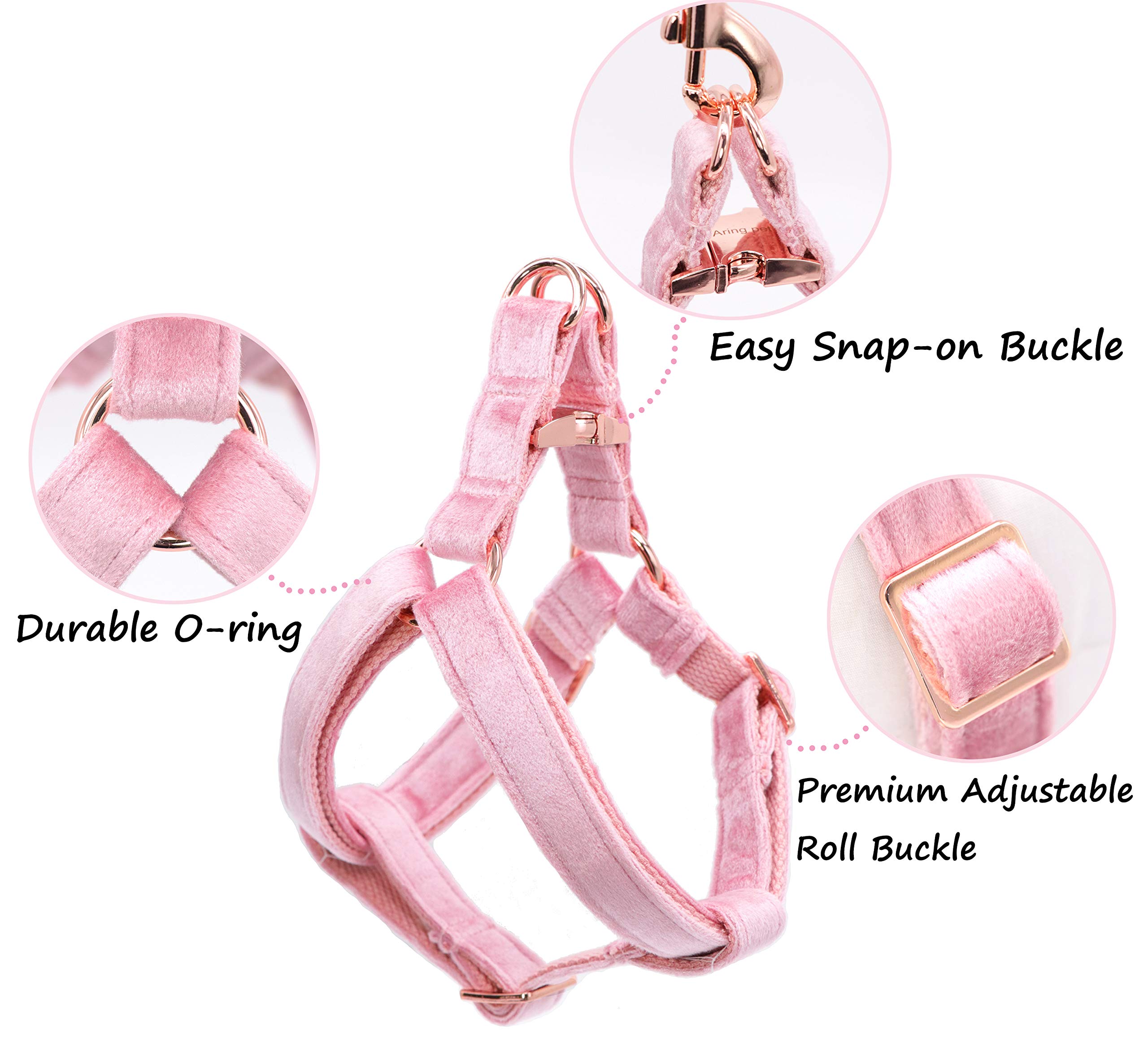 ARING PET Arnés halter de terciopelo sin tirones para perro, ajustable y resistente para perros pequeños a grandes