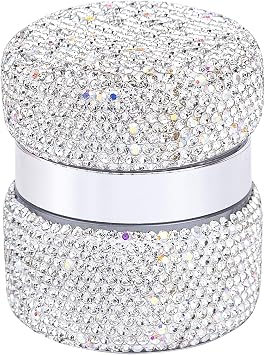 Framendino, Refillable Cream Jars Bling 1oz Empty Dispensing Box Airless Pump Jar for Makeup Travel