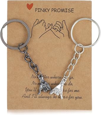 Ouligay Matching Couple Keychain Gift for Boyfriend Girlfriend Him Her Pinky Promise Best Friend Birthday Gift for Women