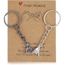 Ouligay Matching Couple Keychain Gift for Boyfriend Girlfriend Him Her Pinky Promise Best Friend Birthday Gift for Women