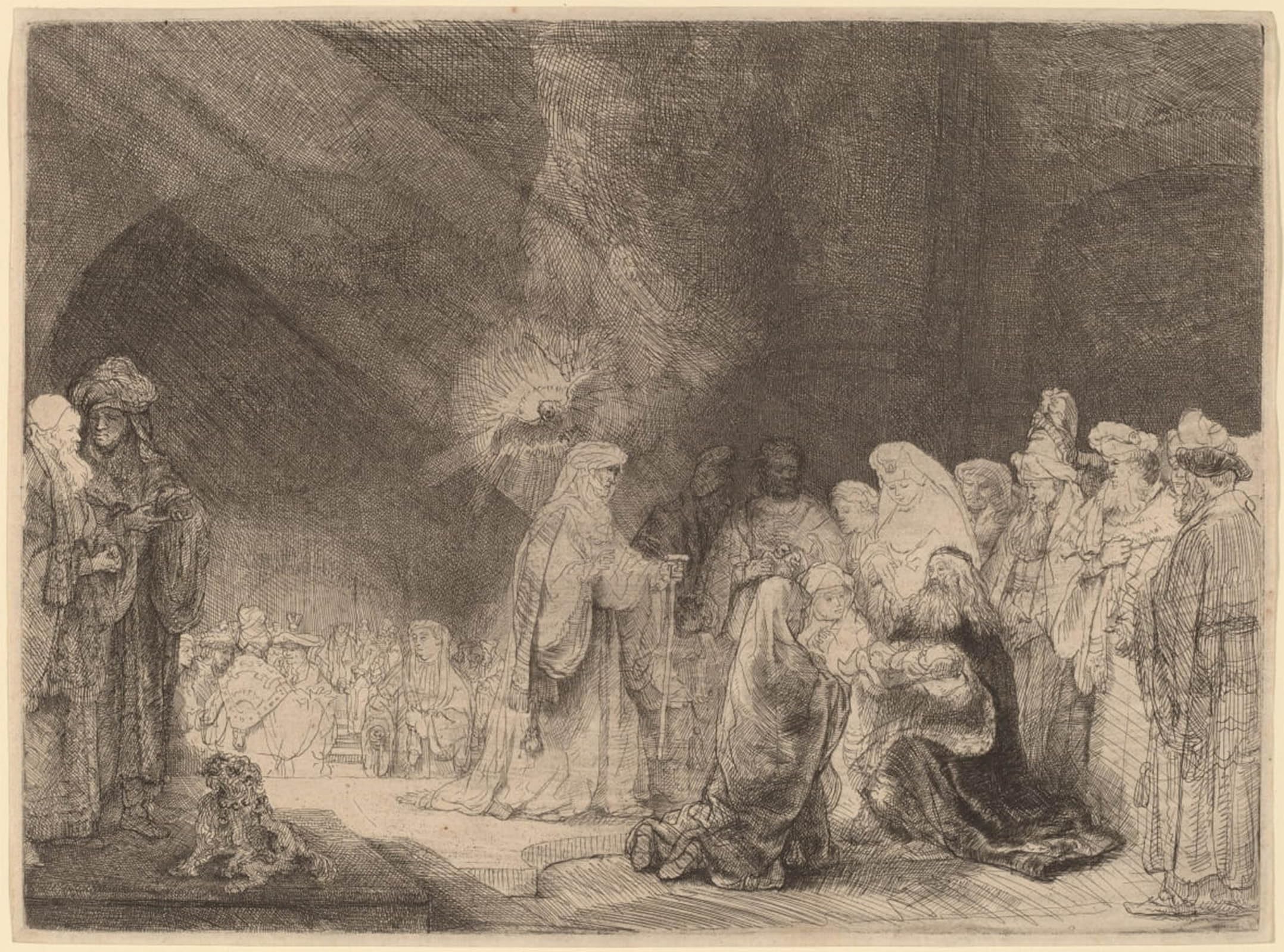 POSTERIIk Famous Print Pop Art Wall Art Graffiti The presentation in the temple: oblong print by Rembrandt van Rijn Art Prints for Home Decor 60x90cm