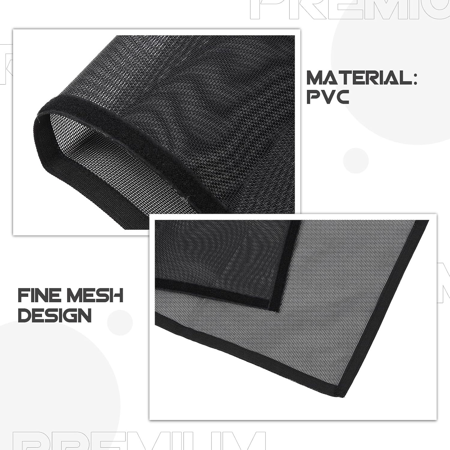 PRETYZOOM PVC Black Mesh Fireplace Screen Curtain Xin Heat Resistant Flame Resistant Panel for Pet Safety and Home Protection