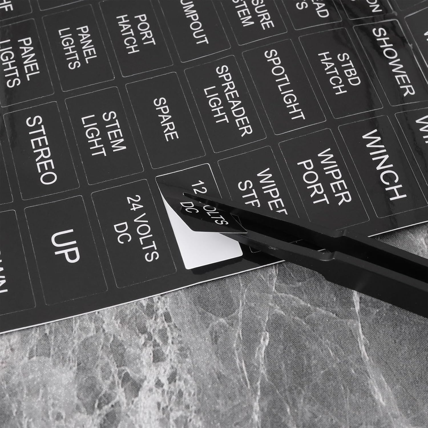 96 Piece Switch Label Sticker Boat Marine Electric Dash Panel Sticker 1.3x2.5cm Vinyl