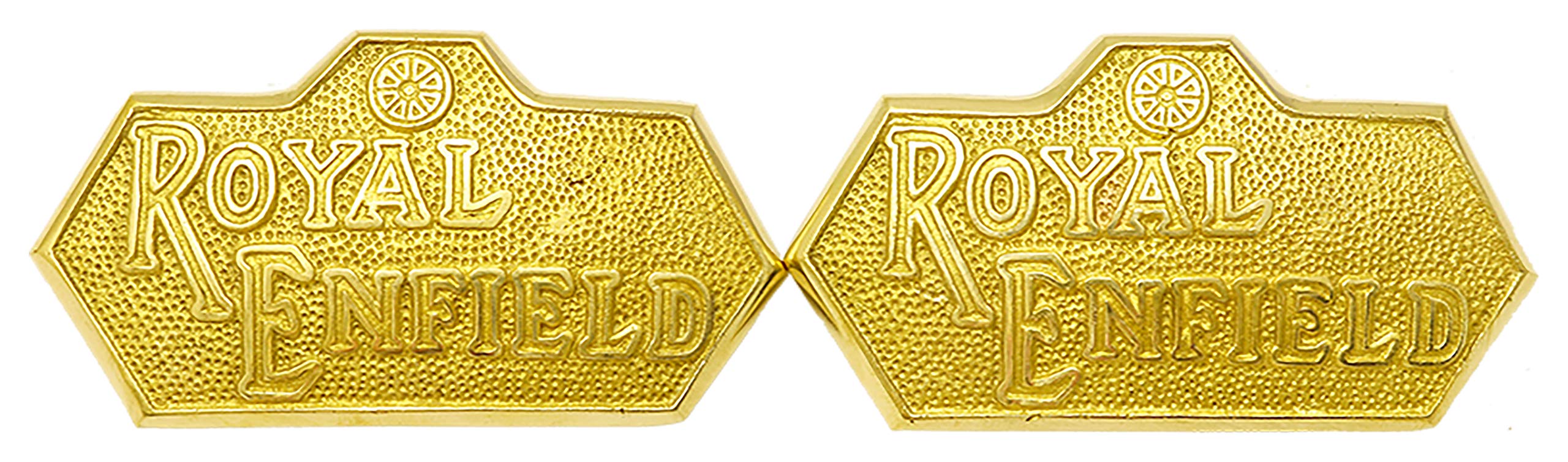 Golden Fox 98 Tool Box Re Mono Gold Front Styling Emblem for Bullet Bikes (Set of 2)