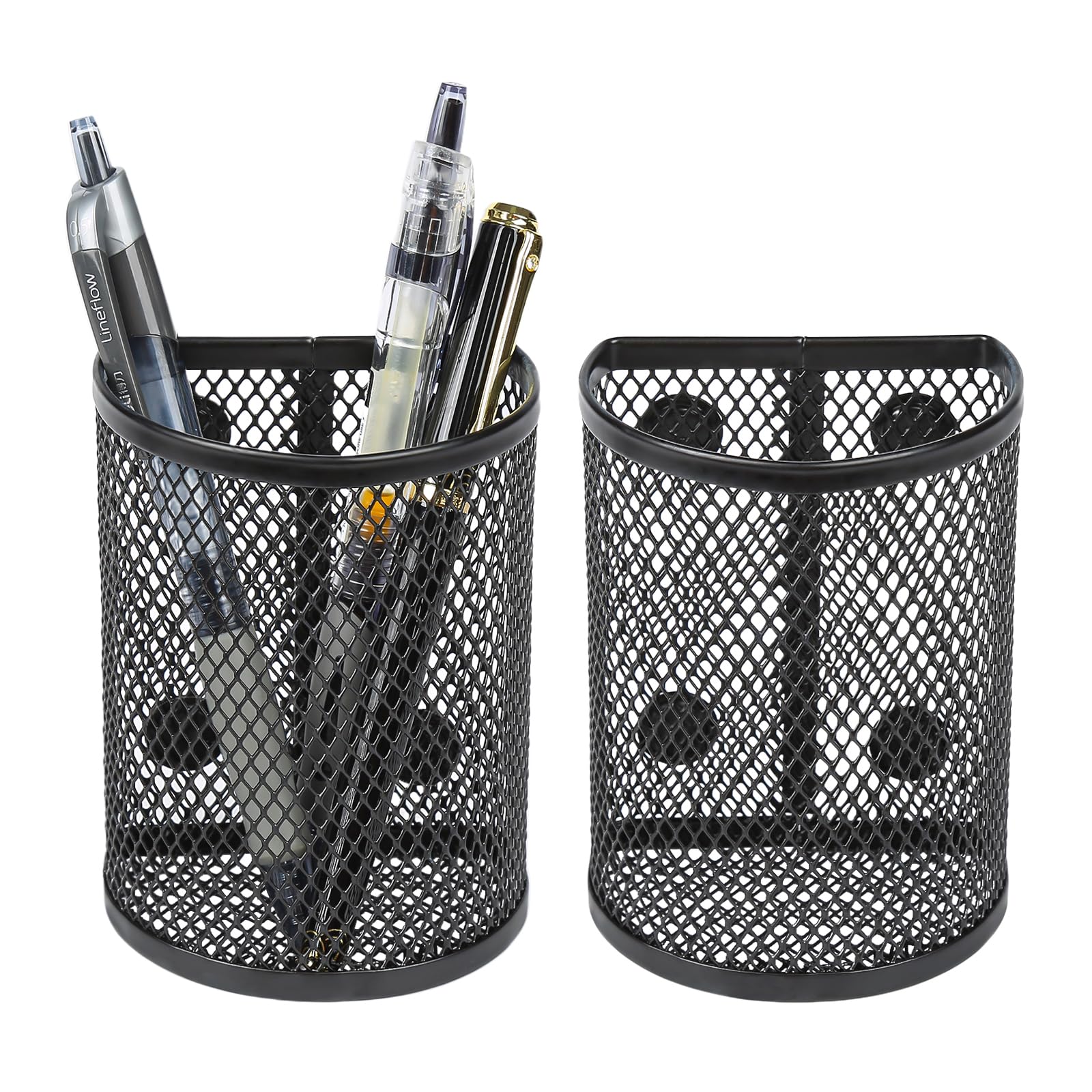 fengxuanwl Pack of 2 Magnetic Storage Basket, Locker Organiser, Magnetic Network Magnetic Pen Holder, Office Supplies, Magnetic Board Accessories for Locker Organiser, Fridge, Whiteboard