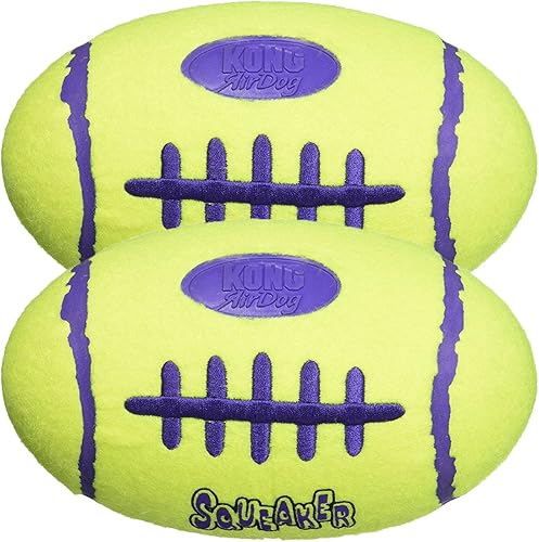 Kong Air Squeaker juguete para perro de fútbol L - 2 paquete Verde