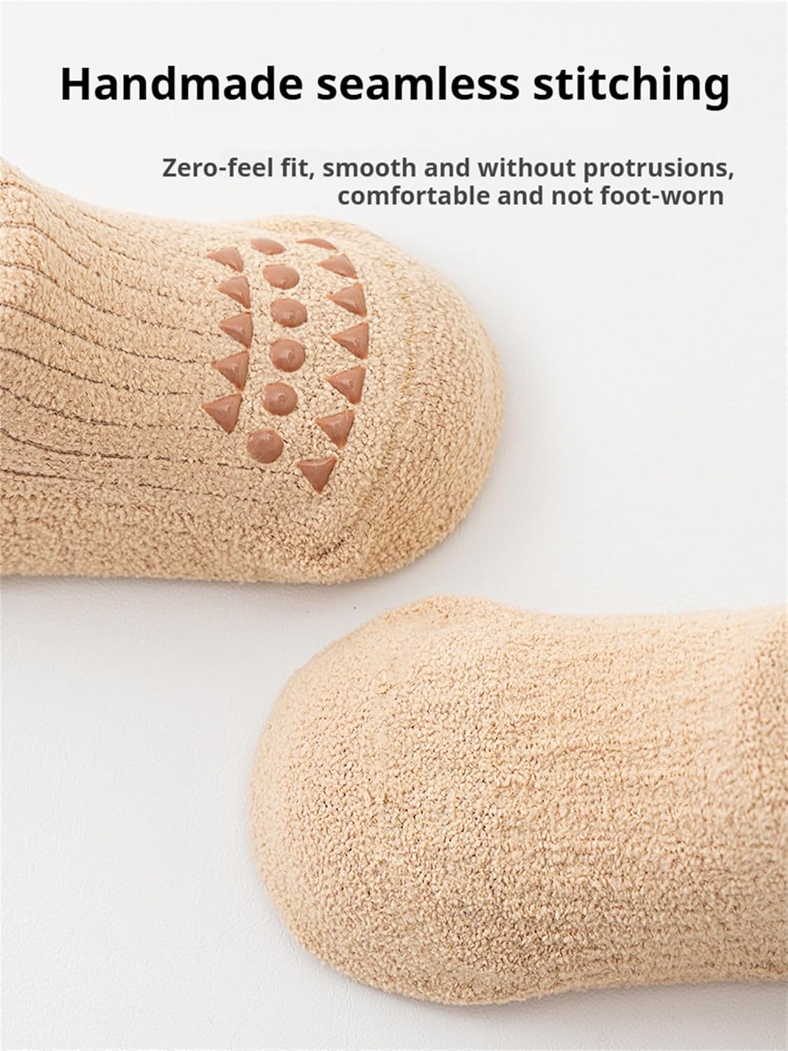 Toddler Baby Knee High Socks Girl Boy Non Slip with Grips Warm Thick Socks Infant Floor Crawling Tube Stockings 5 Pairs - Image 5