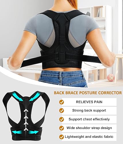 Miniatura 3 de URSEXYLY Corrector de espalda y postura para mujeres y hombres, enderezador de hombro ligero ajustable soporte completo de espalda, corrector de