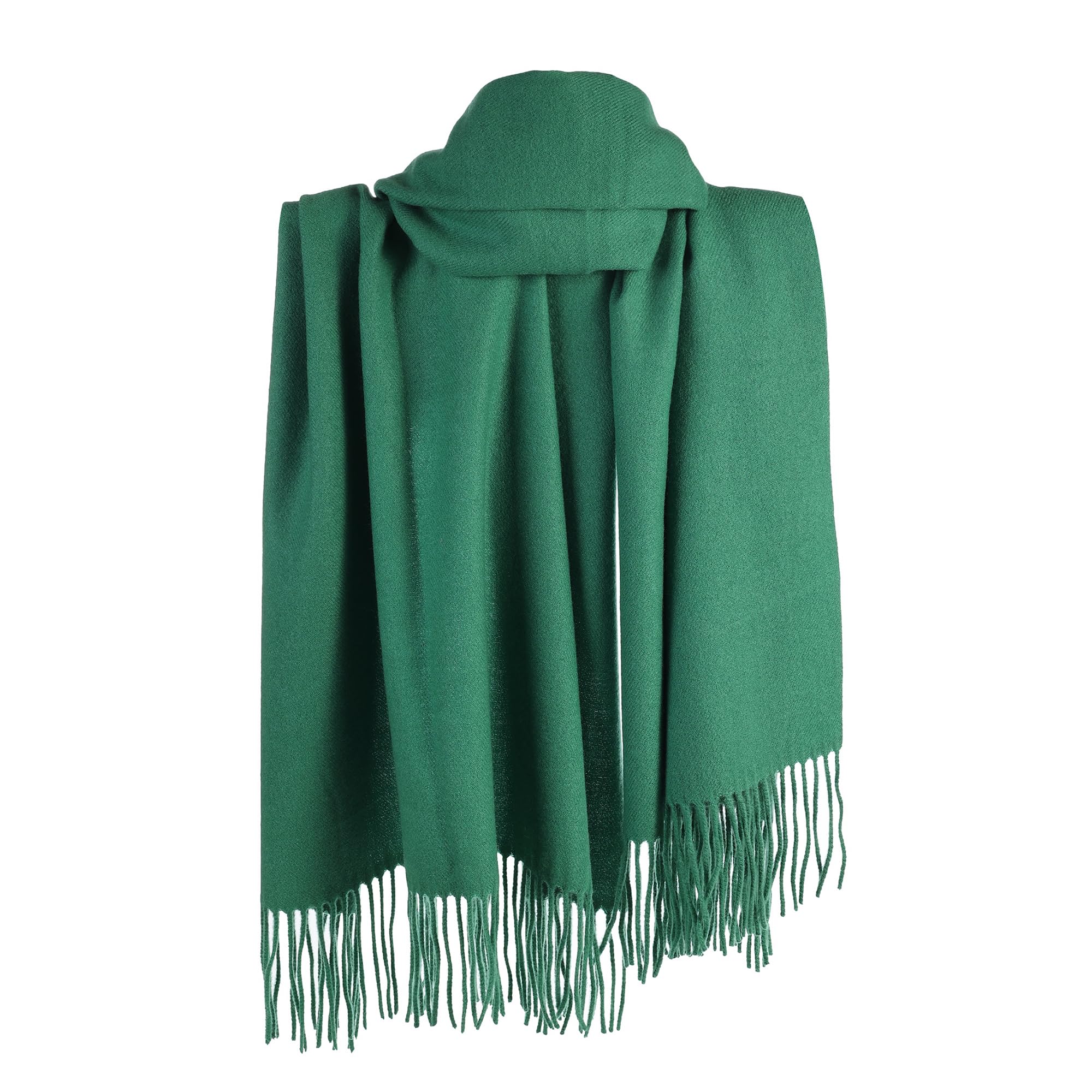 London Scarfs Women's Thick Cashmere Green Cashmere Scarf Pashmina Shawls And Wraps For Warm Winter More Thicker Soft Scarves (Green)