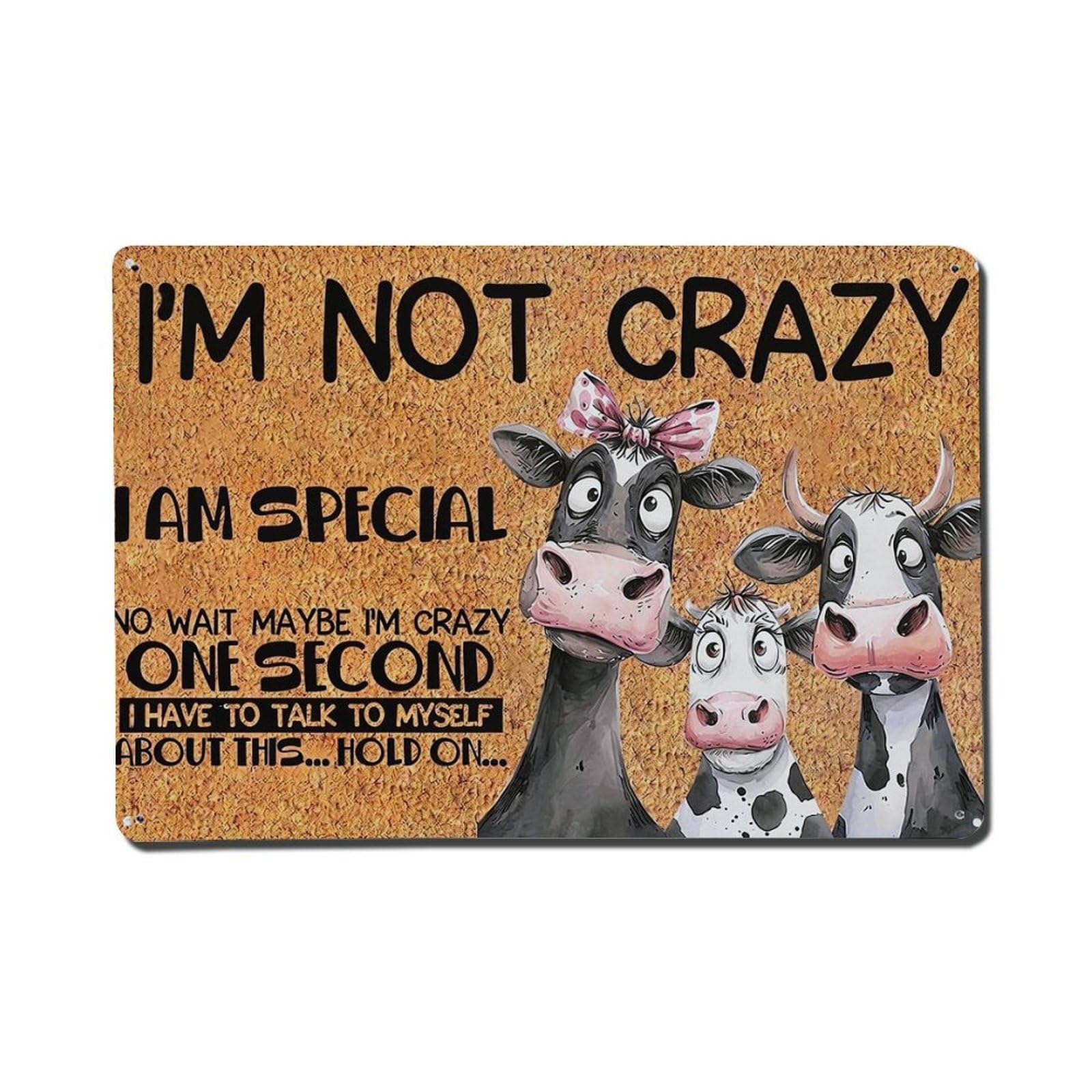 Cow Family Humor Art Print Metal Tin Sign Plaque