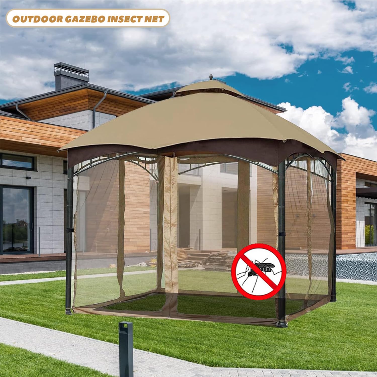 Moustiquaire de Remplacement Universelle pour Gazebo