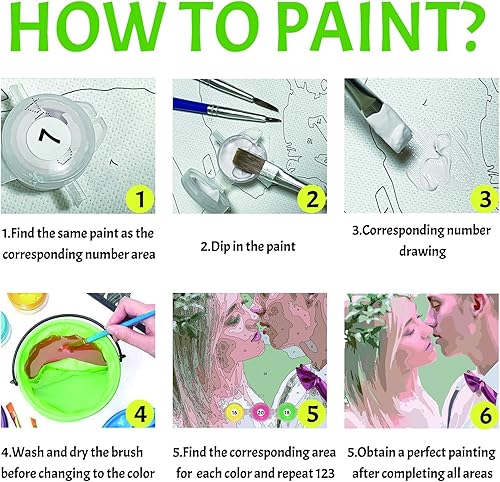 Miniatura 4 de EGUEGU Kit de pintura personalizada por números para adultos pintura personalizada por números juego de pintura para principiantes regalo para