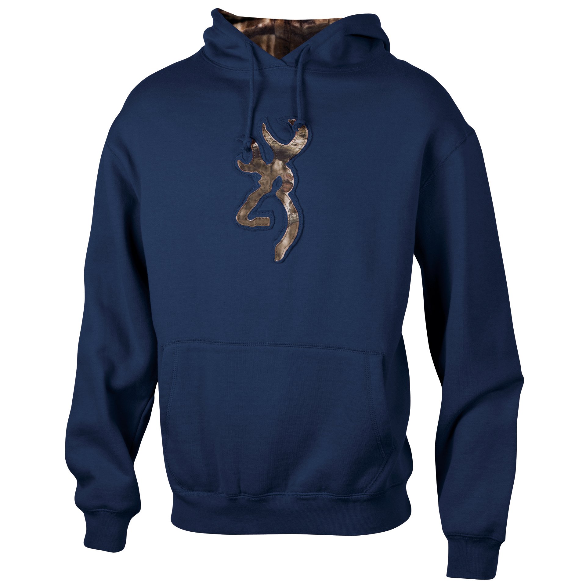 Browning Camo Buckmark Hoodie Sweatshirt Navy