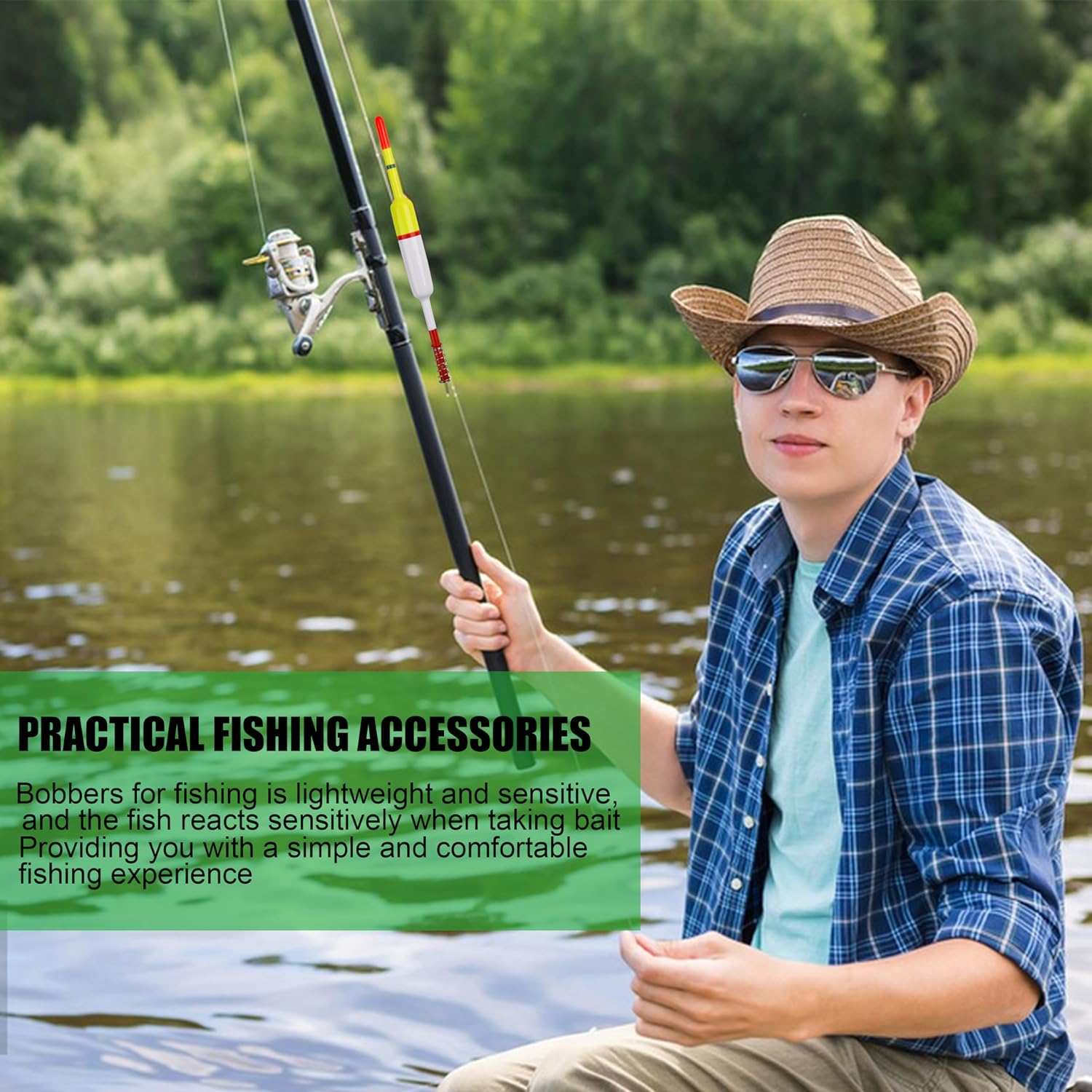 SILANON Slip Bobbers Fishing Floats and Bobbers Balsa Wood Slip Bobbers Floats Spring Bobbers for Crappie Catfish Trout Panfish Walleyes Fishing Bobbers 10pcs
