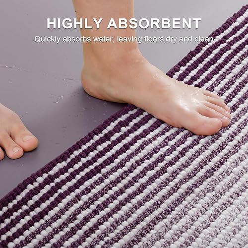 Miniatura 70 de BSICPRO Juego de alfombras y tapetes de baño, 2 piezas de felpilla gruesa y absorbente, antideslizantes, suaves y peludas para baño, lavables a