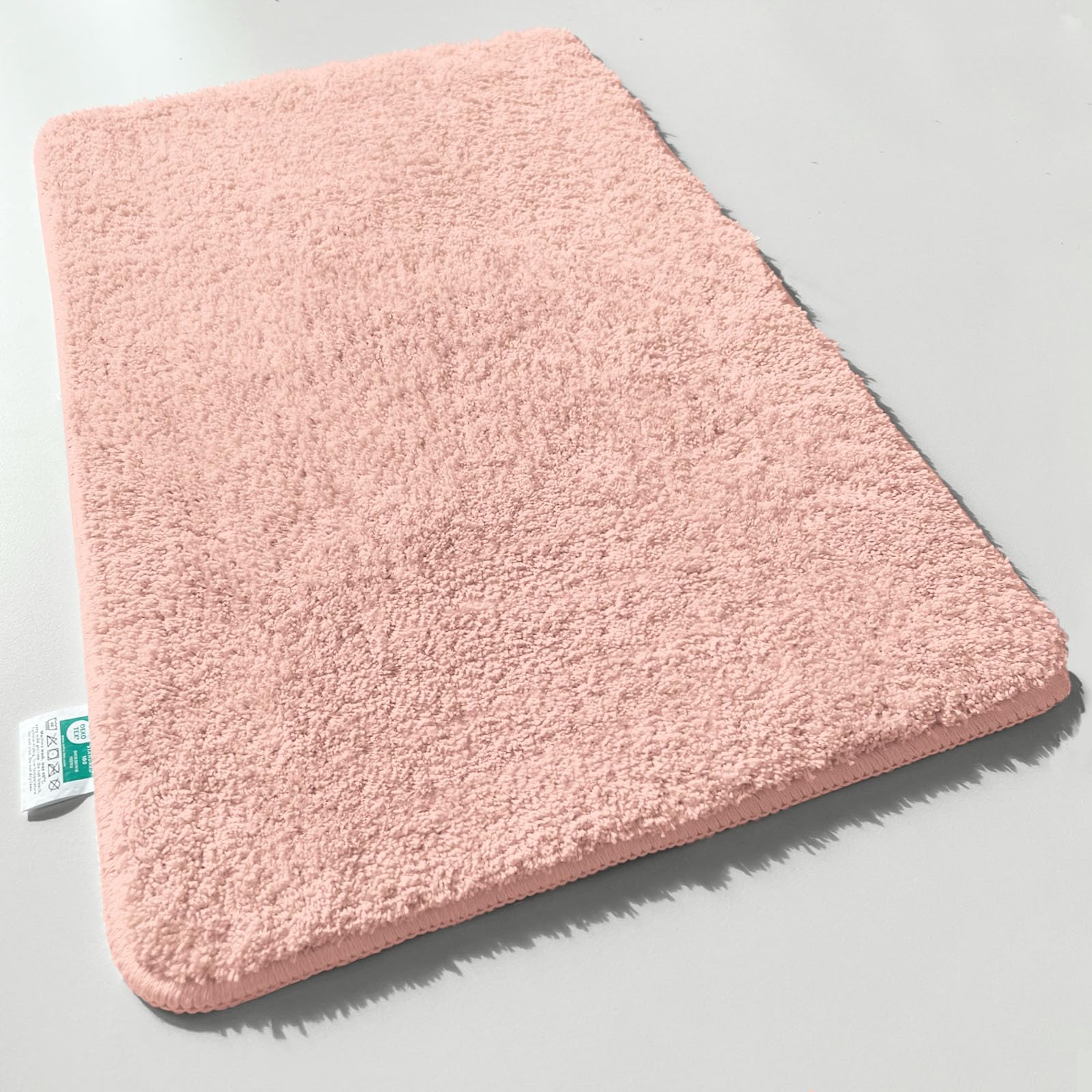 Floordirekt Badematte Sky - Badezimmerteppich - Weicher, dichter Hochflor - Rutschhemmend & Schnell trocknend - Geeignet für Fußbodenheizung - Eckig & Rund (50 x 60 cm, Rosa)
