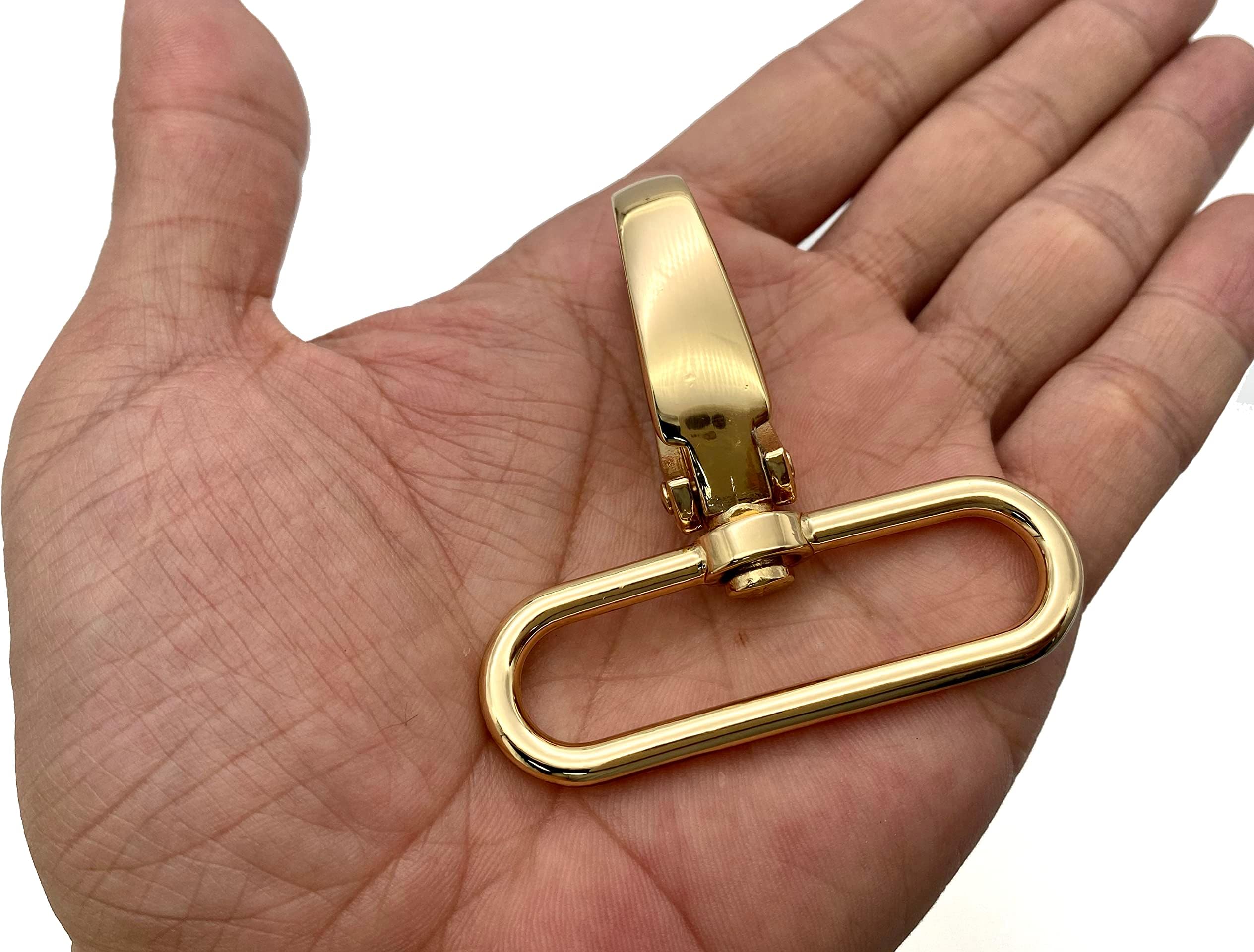 Push Gate Swivel Snap Hooks Lanyards Clasp Clips Lobster Clasps Hook zinc alloying 2 inch / 50mm (Eye Size) 6 Pieces Gold T21