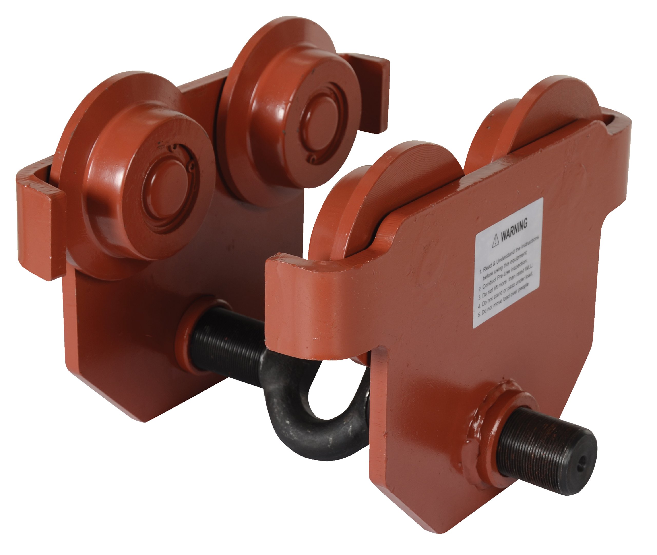 Vestil e-mt-4 Steel Low Profile Eye Manual Push trolley, 1.814,4 kilogram. Capacità, 2 – 1/2 – 8 – 5/20,3 cm I-beam flange, 7,6 cm headroom
