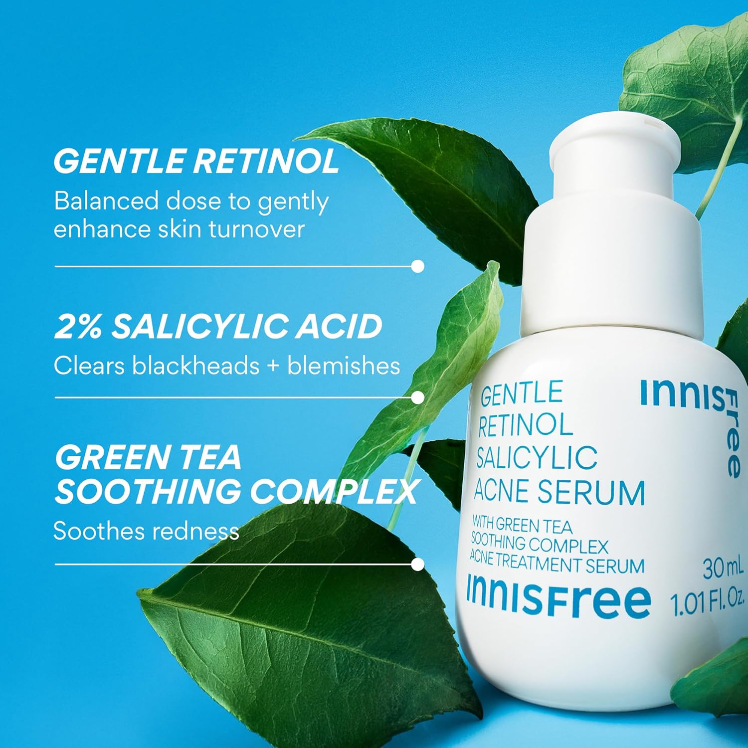 innisfree Gentle Retinol Salicylic Acne Serum, Korean Face Treatment for Blemishes and Clear Skin - Image 6