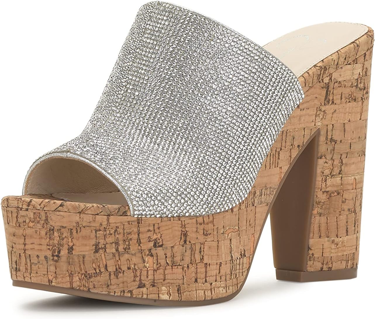 Jessica Simpson Women's Shelbie Wedge Sandal, Silver, 9.5