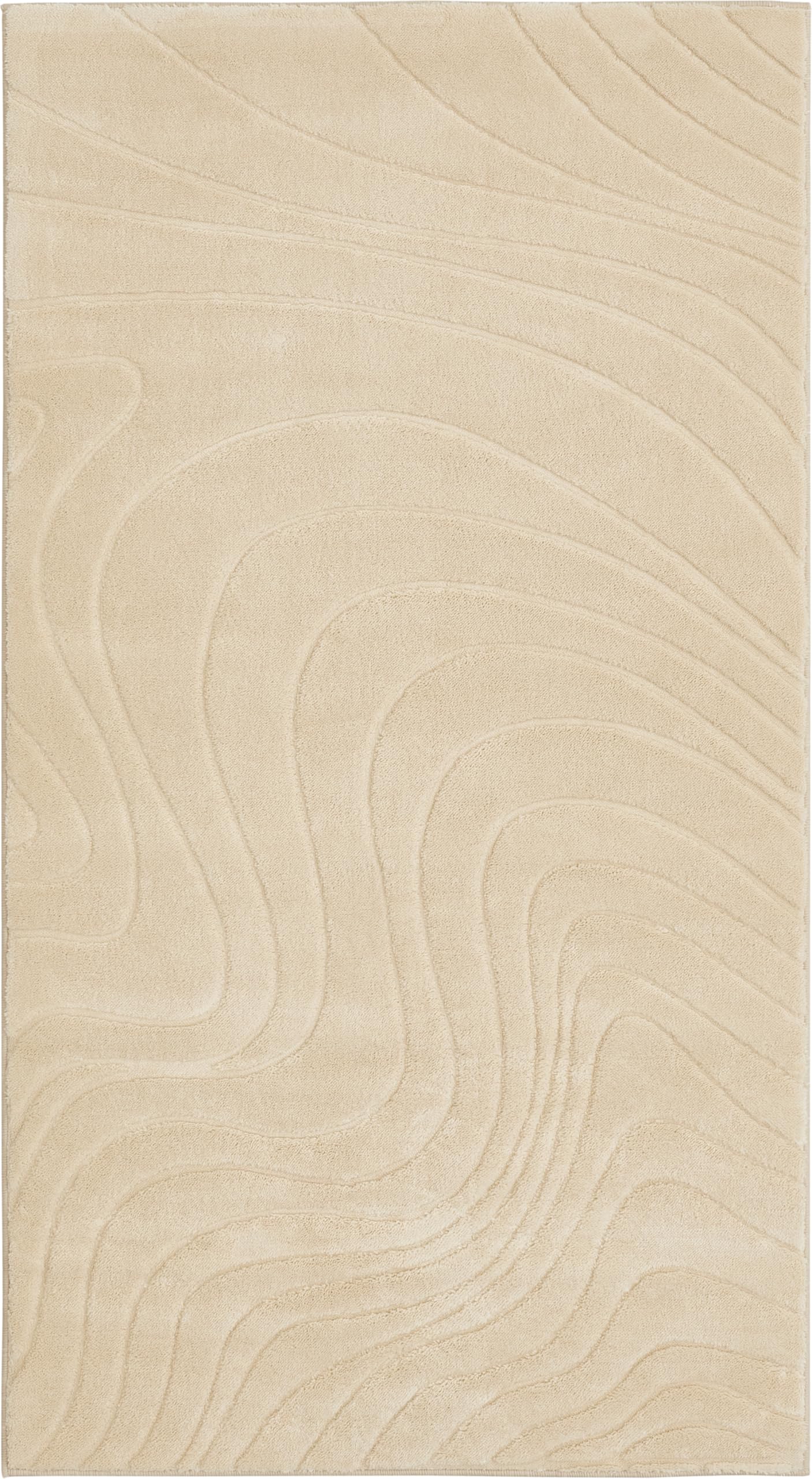 andiamo Tapis Dale - Tapis à poils courts avec effet profond pour le salon et la chambre à coucher - Tapis tissé à haute densité - Doux au toucher - 80 x 150 cm - Beige