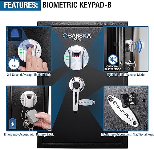 Vista 11 de Barska Caja fuerte biométrica grande