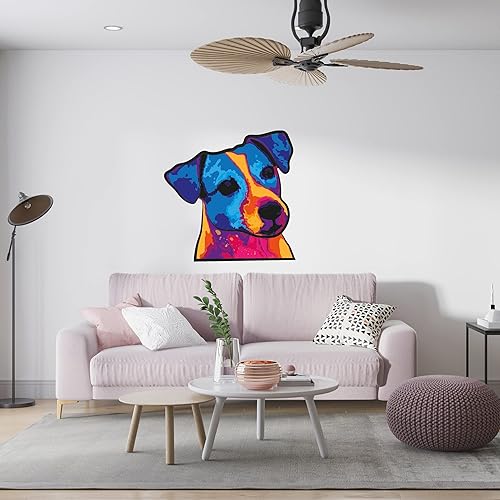 Miniatura 7 de Calcomanías coloridas de perro pastor alemán en diseño artístico, calcomanías duraderas para ventanas, paredes, puertas, computadoras portátiles,