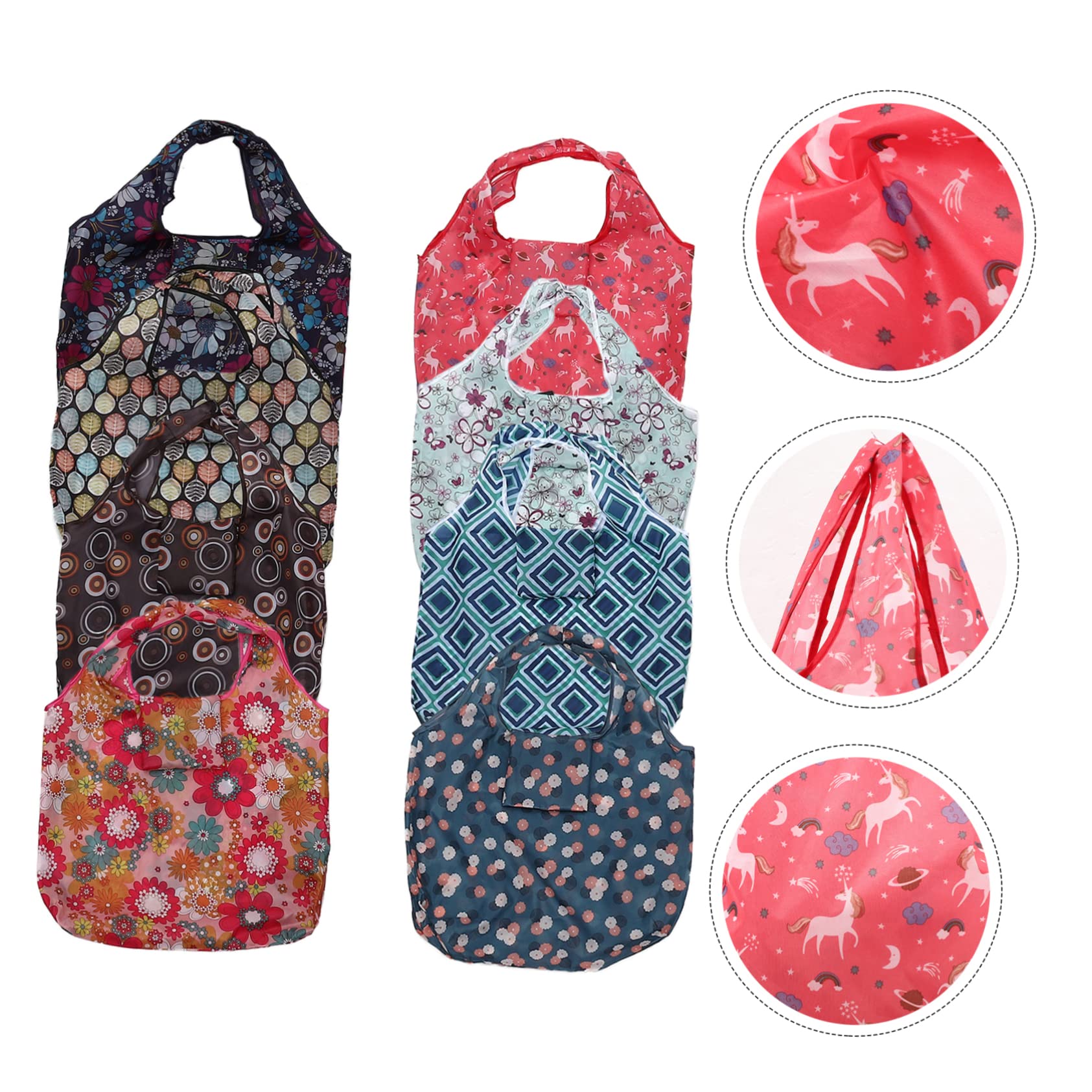 LABRIMP Bolsa de Compras Plegable Flores, 8 Unidades, Poliéster