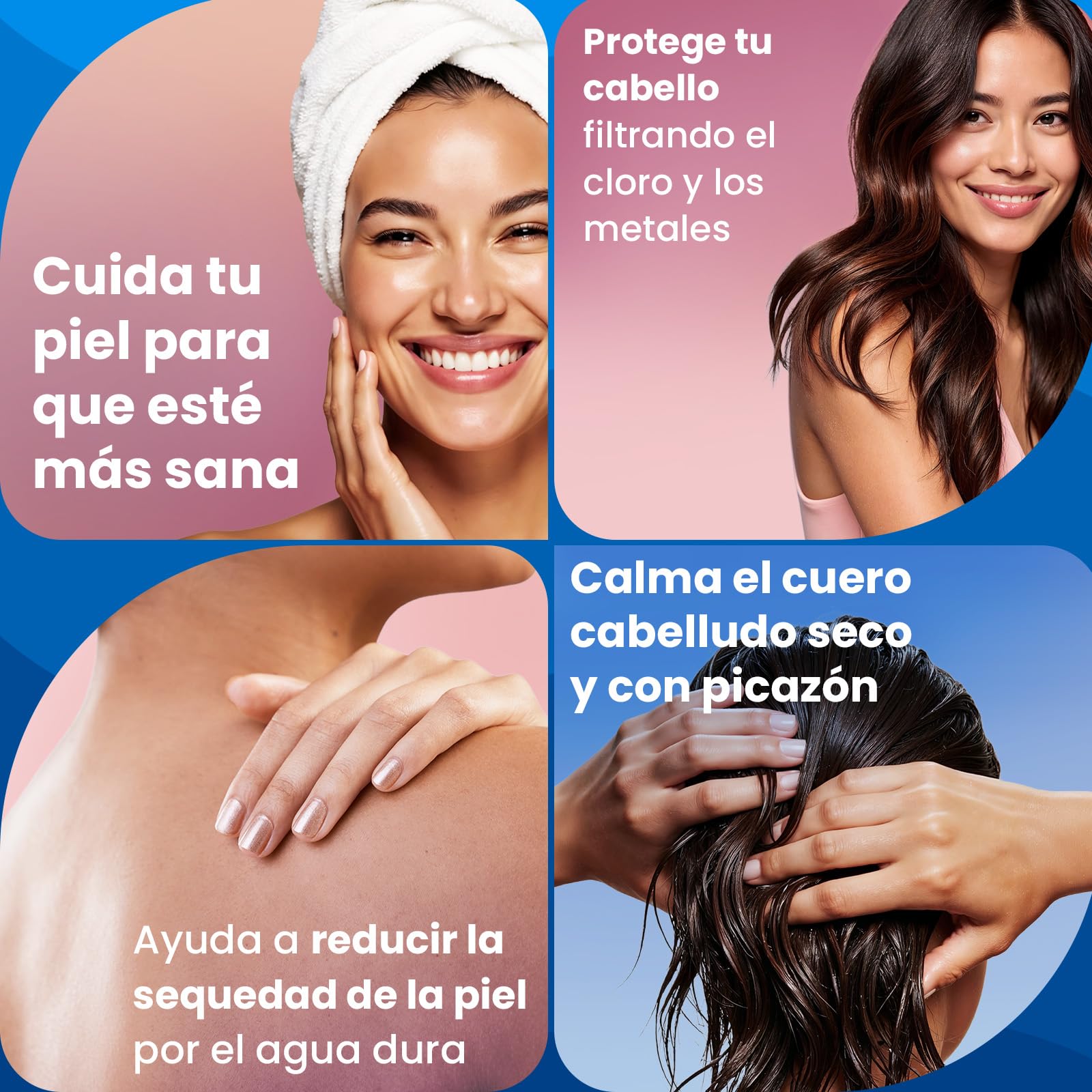 Adamson Filtro Ducha Antical – 36 Etapas Filtro de Ducha para Agua Dura – Filtro Antical y Cloro para Piel y Cabello Saludables – Shower Filter Fácil Instalación – 1 Cartucho Extra Incluido