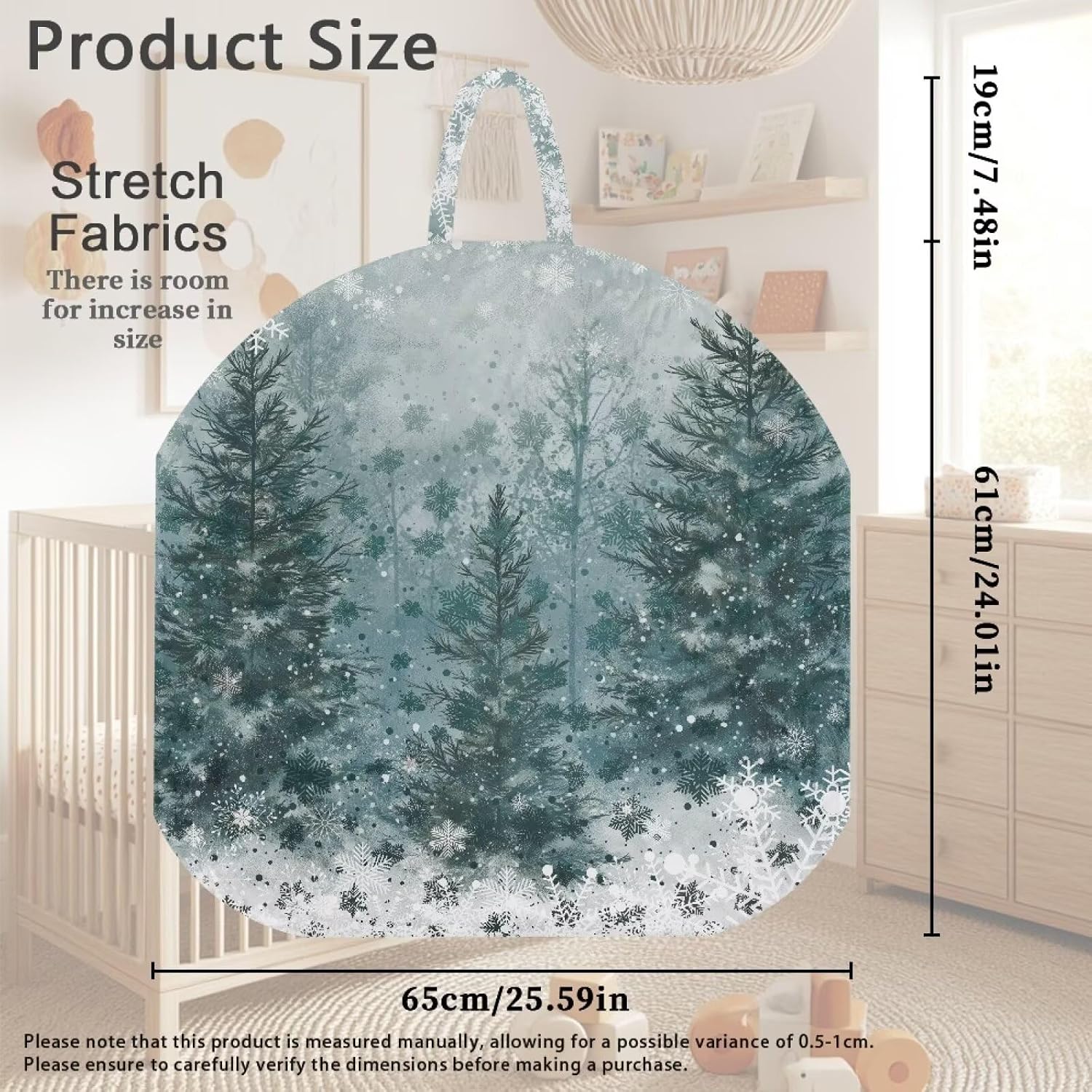 2 Pack Christmas Winter Tree Newborn Lounger Cover Neutral, Removable Washable Soft Portable Infant Lounger Baby Floor Seat for Baby Playing Sleeping for Festival Decoration
