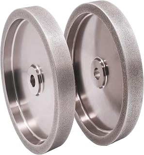 MORESUPERHARD 8 inch CBN Grinding Wheel Set 180 & 80 Grit，1" Wide，5/8" Arbor， Aluminum Body，for Sharpening High Speed Steel Tools Woodturning Tools，for All Kinds of 8 inch Bench Grinders