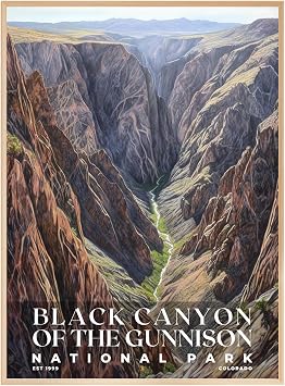 GroovyGrove Black Canyon of the Gunnison National Park Poster, Nature Landscape Wall Art Print, Outdoor Adventure Travel Wall Art Home Decor for Office, Bedroom, Bathroom, Living Room Unframed