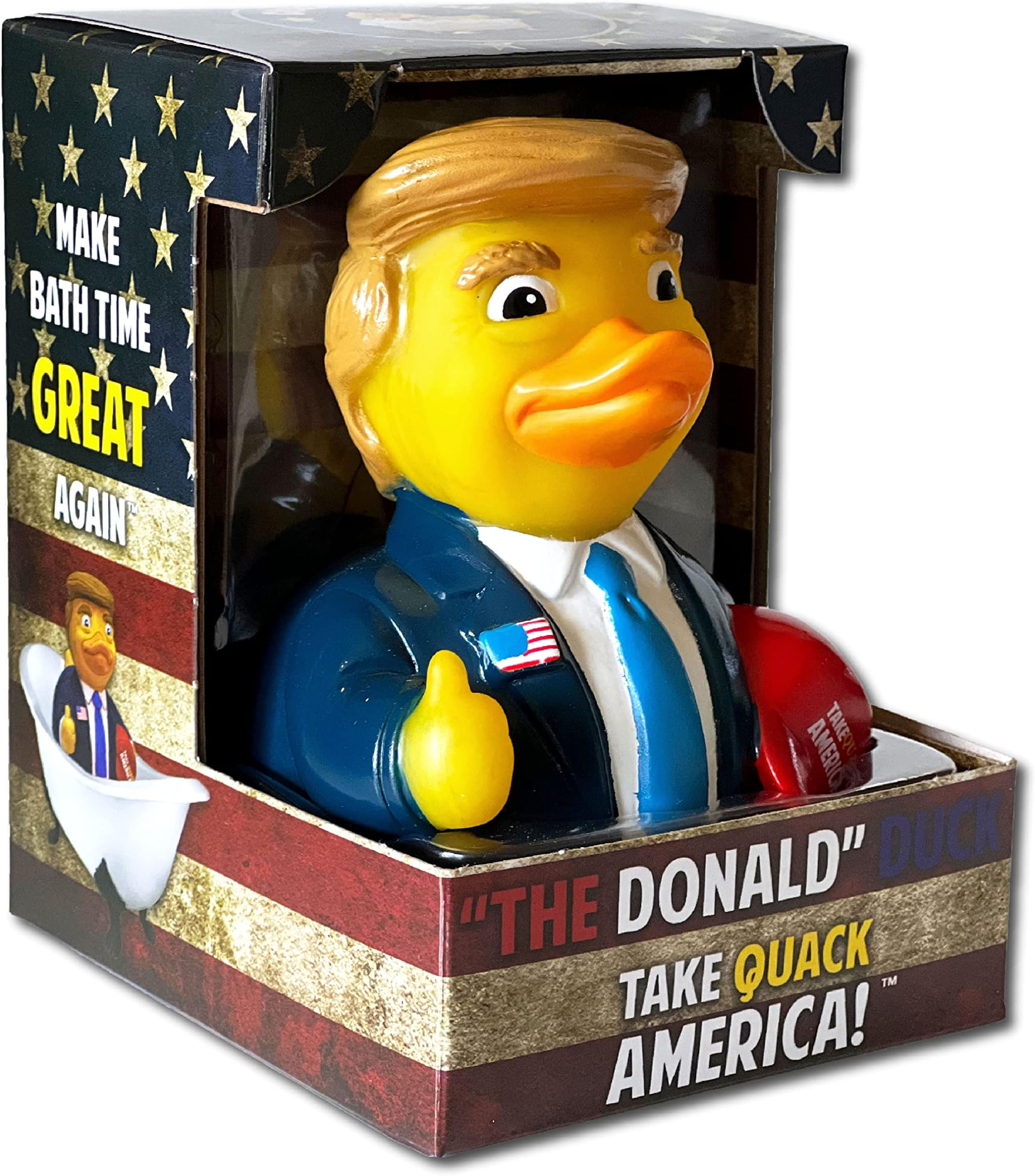 CelebriDucks - The Donald Trump Duck - Take Quack America - Floating Rubber Ducks - Collectible Bath Toy Gift for Kids & Adults of All Ages