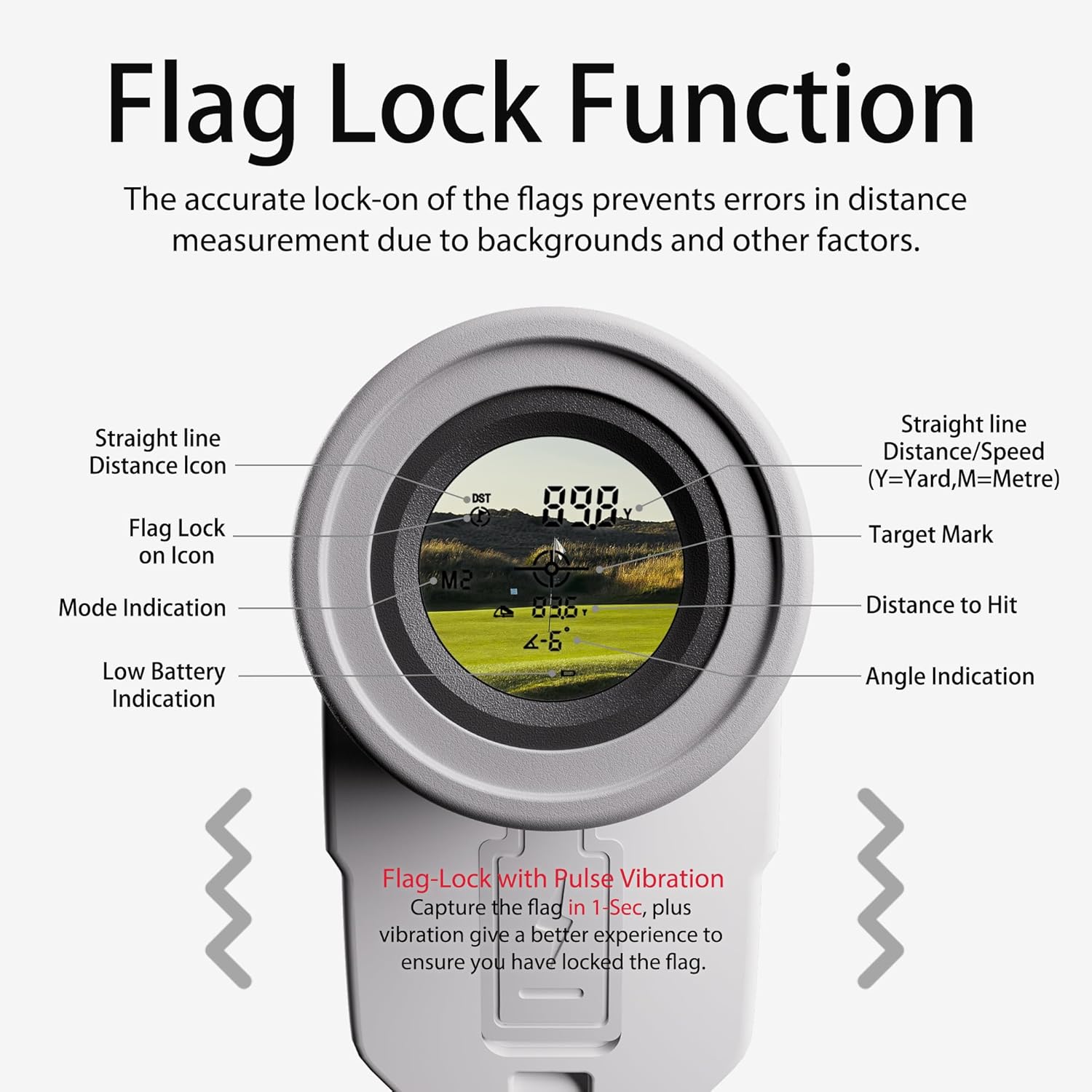 Gogogo Sport Vpro Golf Rangefinder 900 Yards Slope Laser Range Finder with Pinsensor & Flag-Lock, 6X Magnification, Pulse Tech