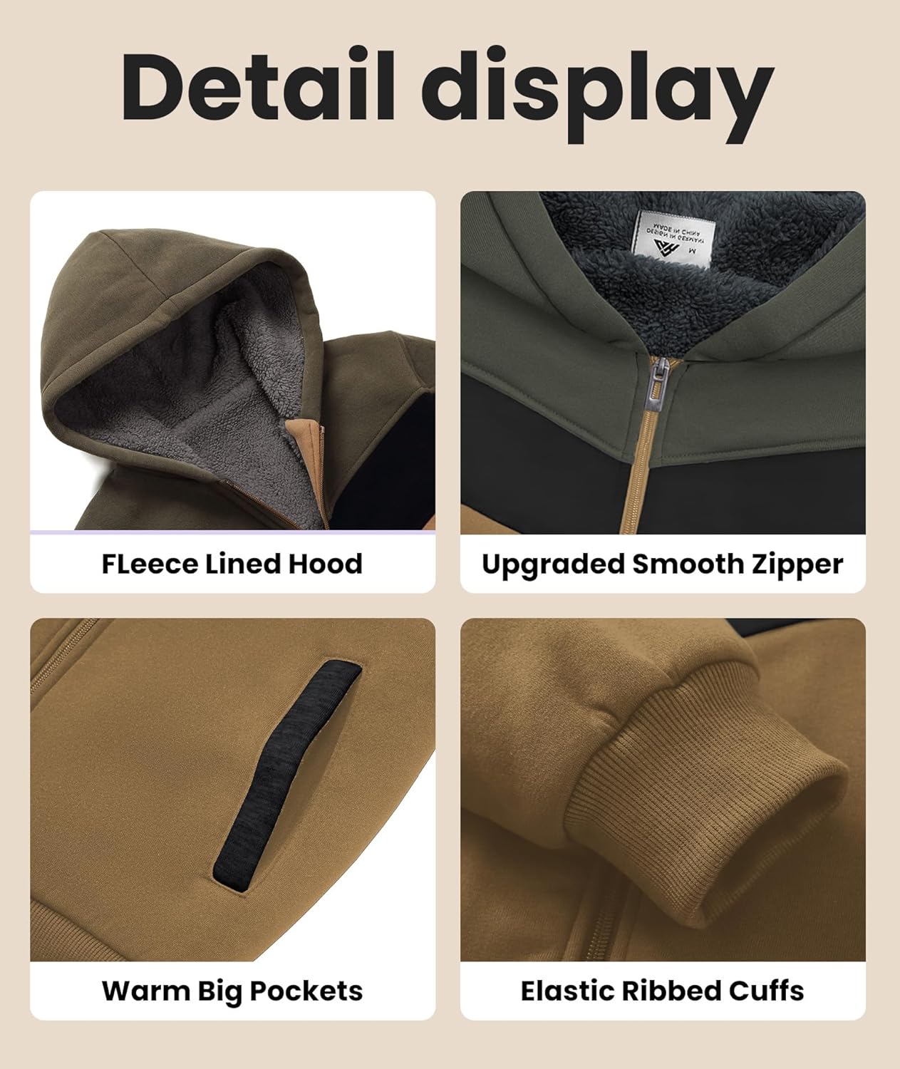 SWISSWELL Boys Fleece Jacket Long Sleeve Sherpa Lined Zip Up Hoodies Soft Warm Sweatshirt Outerwear for Kids 6-15 Years - Image 5