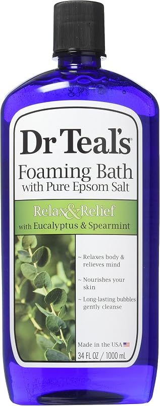 Espuma para banho Dr Teal's com sal de Epsom, Eucalyptus Spearmint, 1.003 mL