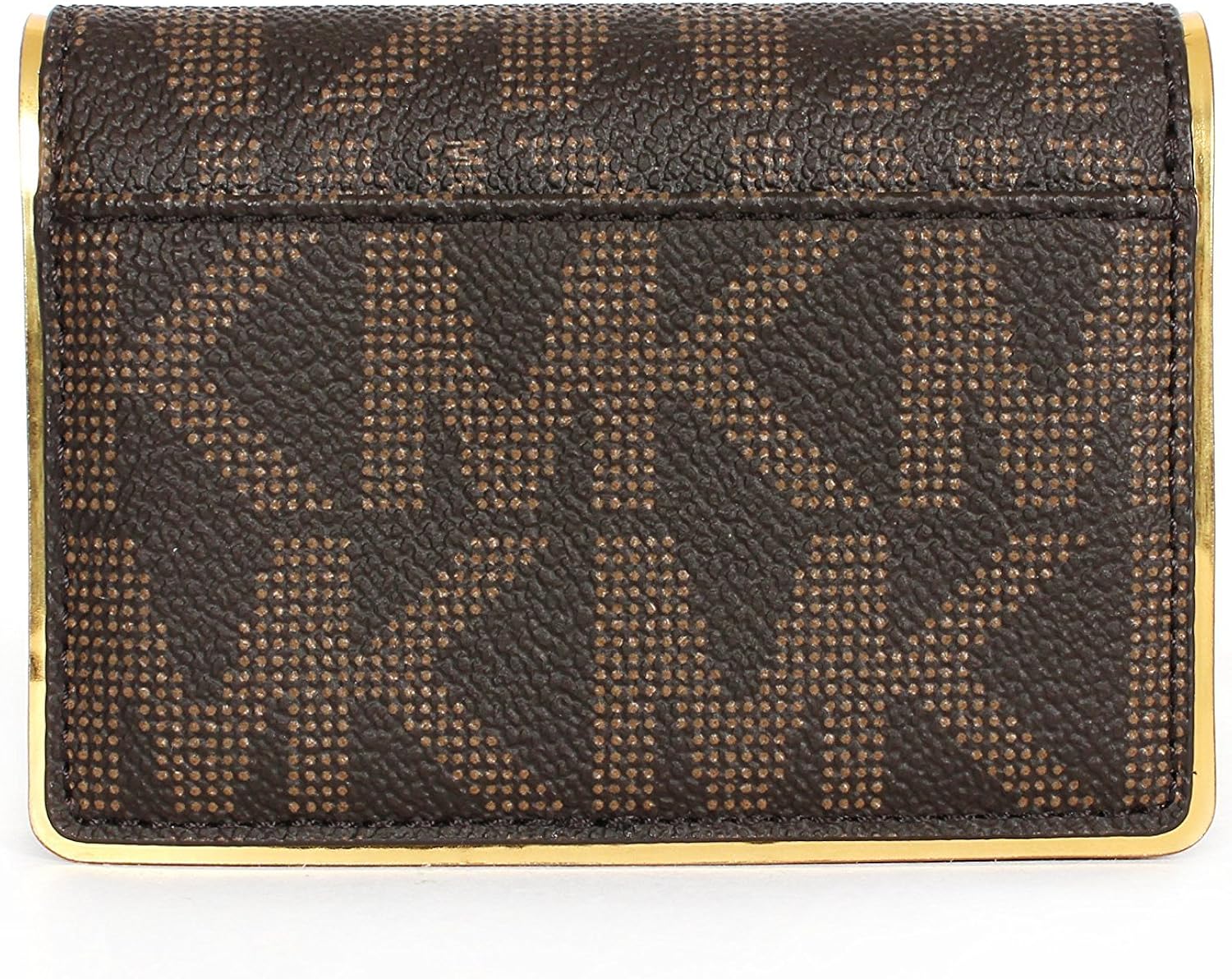 MICHAEL Michael Kors Womens Accordion Card Case (Brown Signature/Gold