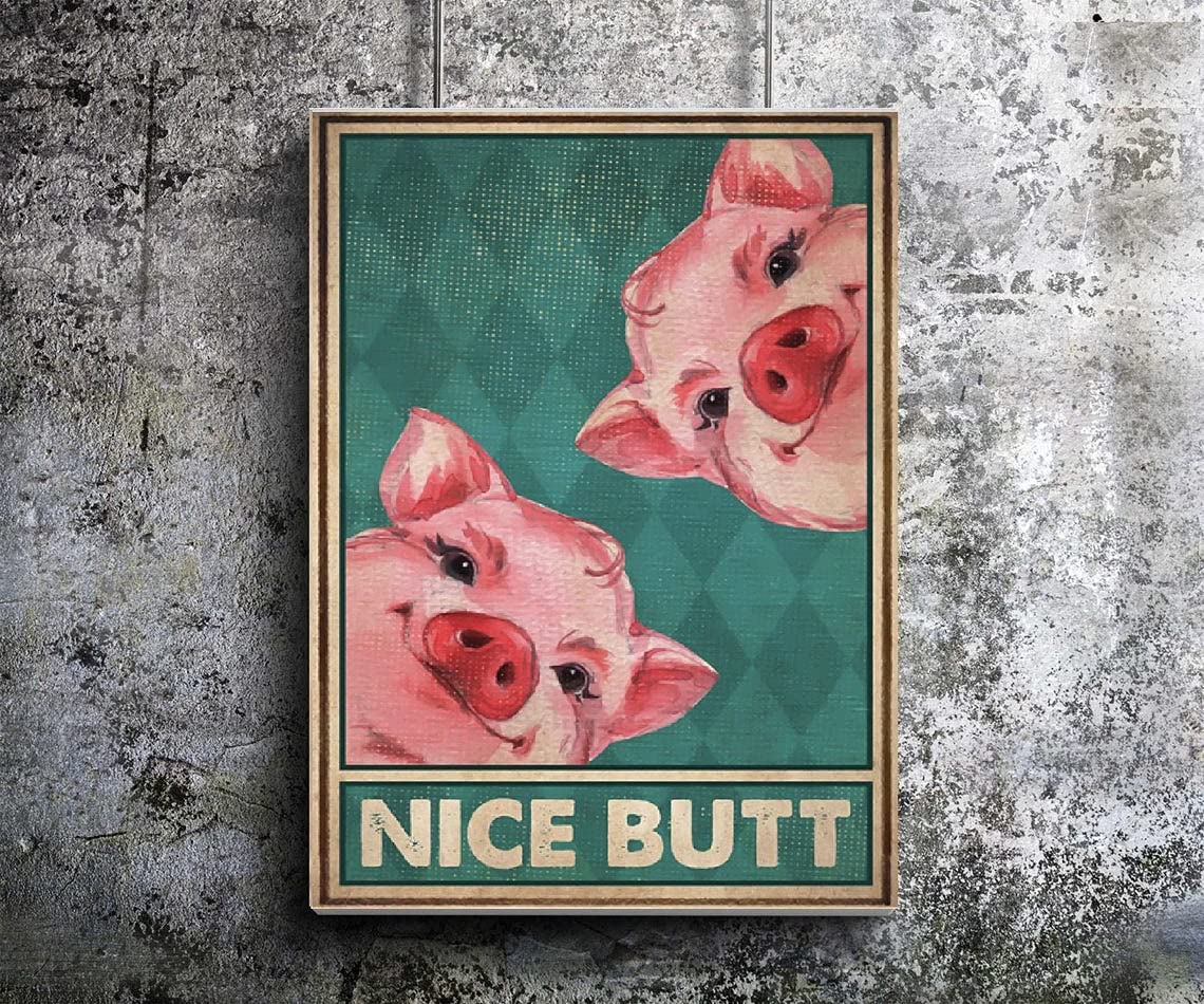 Poster Art Metal Tin Sign Nice Butt Funny Farm Bathroom Toilet Home Novelty Cafe Wall Decor 8 x 12 inch
