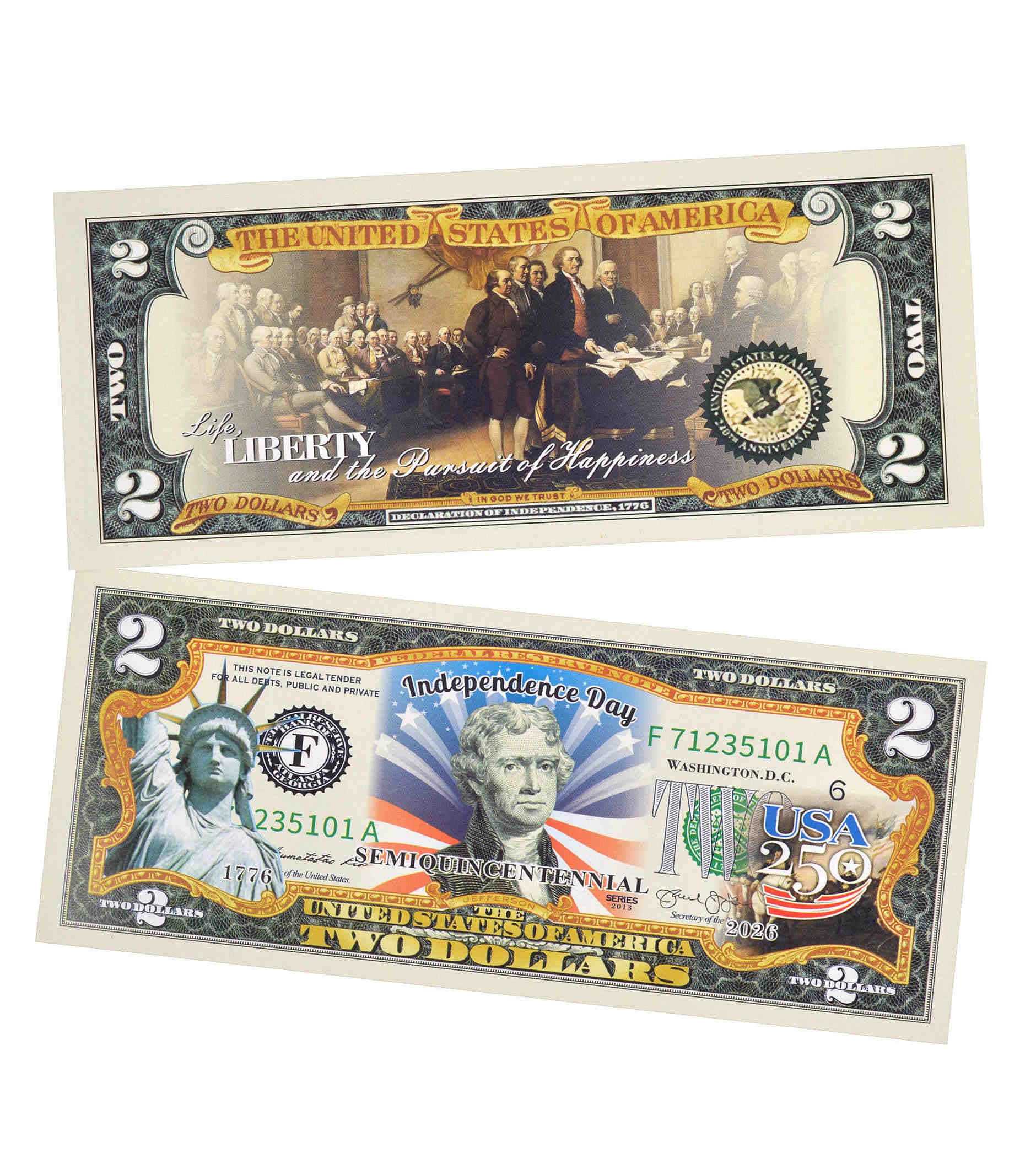 Amazon.com: 250th Anniversary Collectible $2 Bill | Independence