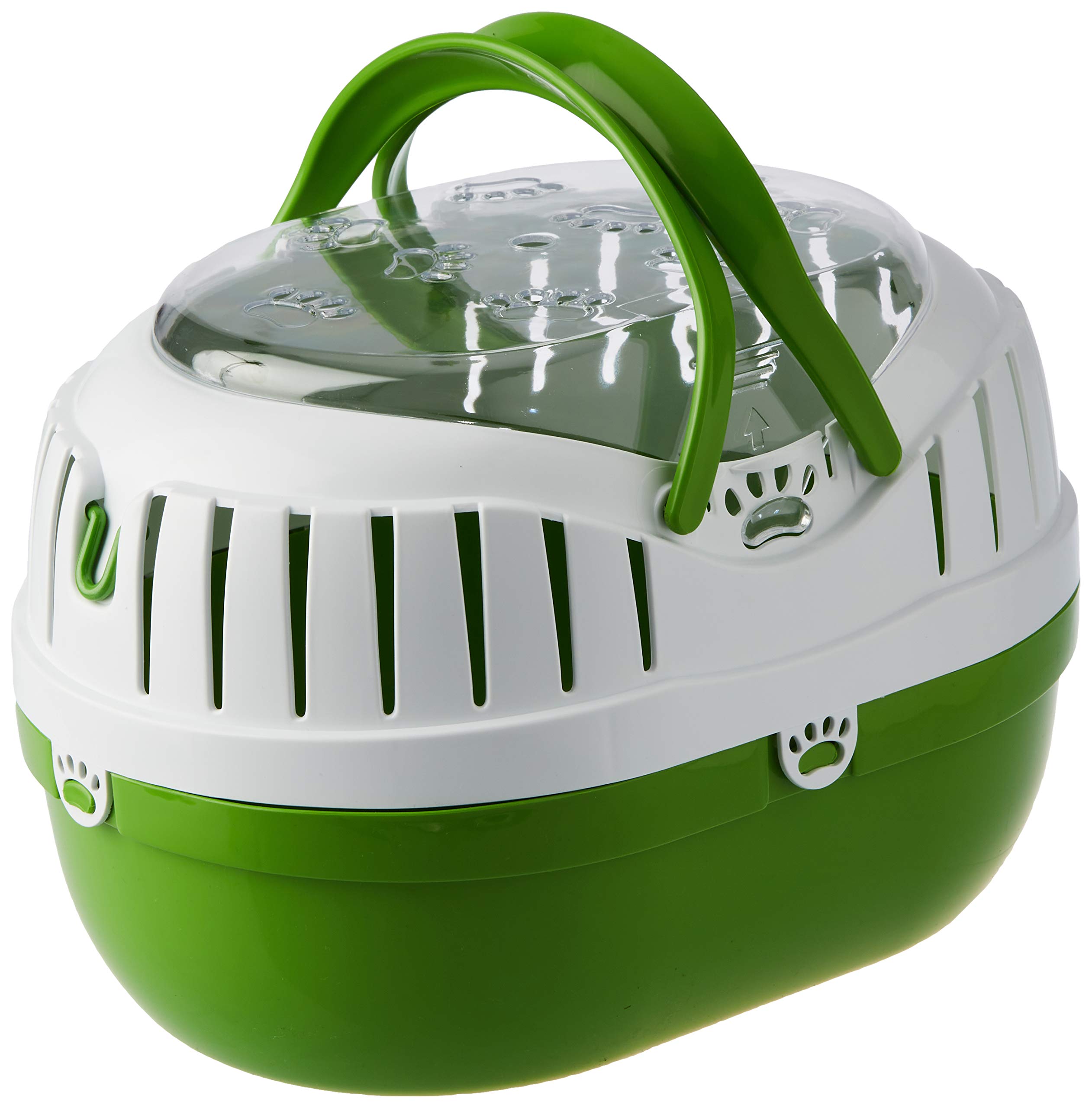 HAPPYPET Out & About Medium Plastic Dog Carrier in Green Portable Outdoor Case Ventilated Heavy Duty Hard Sided Sturdy Secure Pet Travel Cage 36L x 26W x 25H