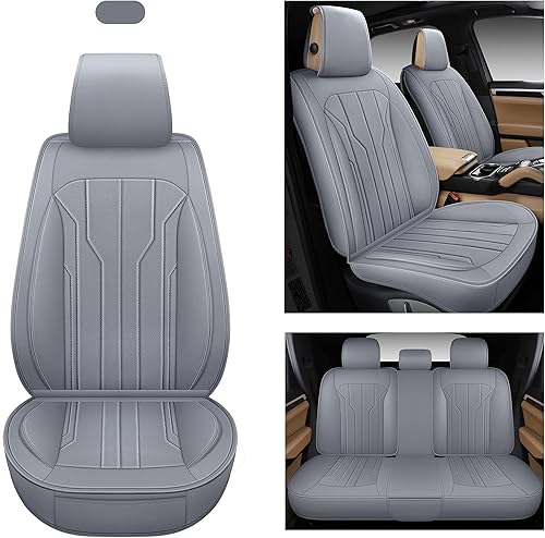 AOOG Fundas de cuero para asiento de automóvil, fundas de asiento de cuero sintético para automóvil, SUV, camioneta, fundas de asiento de automóvil
