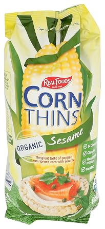 Real Foods Organic Sesame Corn Thins, 5.3 OZ