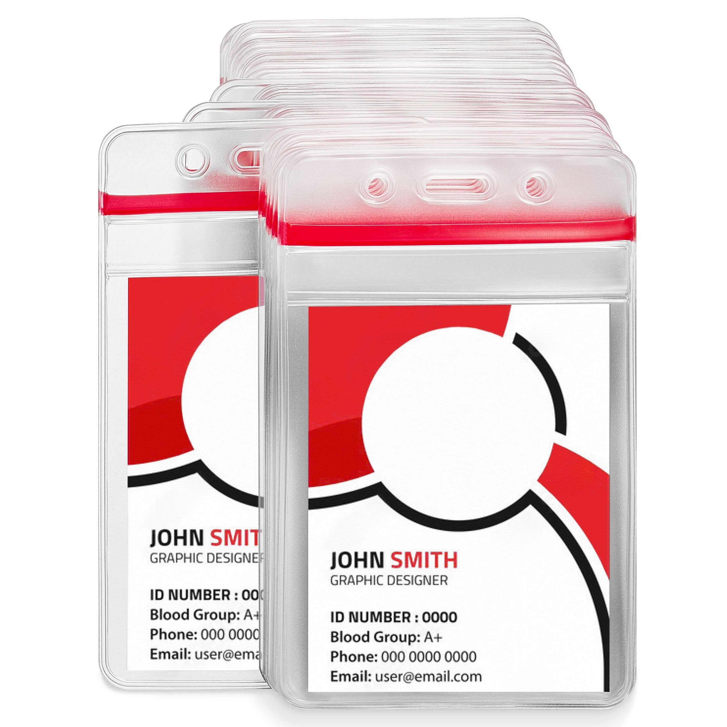 Amazon.com : Staples Vertical Sealable ID Badge Holders, 5x3 In
