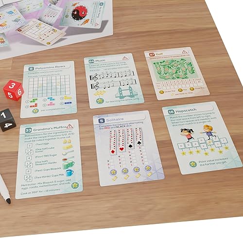 Miniatura 6 de CardLords Tarjetas de dados - 50 minijuegos únicos de rollo y escritura en una caja, juegos de cartas de estrategia, juego de fiesta familiar, a